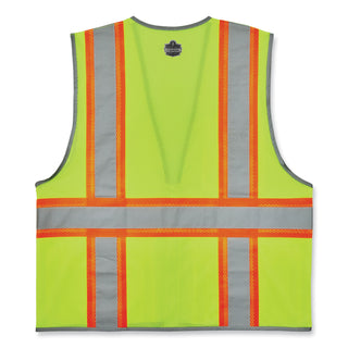 GloWear 8246Z-S Single Size Class 2 Two-Tone Mesh Vest, Polyester, 2X-Large, Lime, Ships in 1-3 Business Days