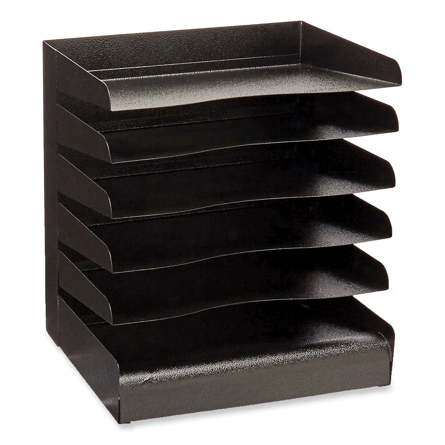 Steel Six-Shelf Desk Tray Sorter, 6 Sections, Letter Size Files, 12 x 9.5 x 13.5, Black, Ships in 1-3 Business Days - 
