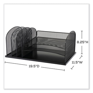 Onyx Desk Organizer w/Three Horizontal and Three Upright Sections,Letter Size,19.25x11.5x8.25,Blue,Ships in 1-3 Business Days