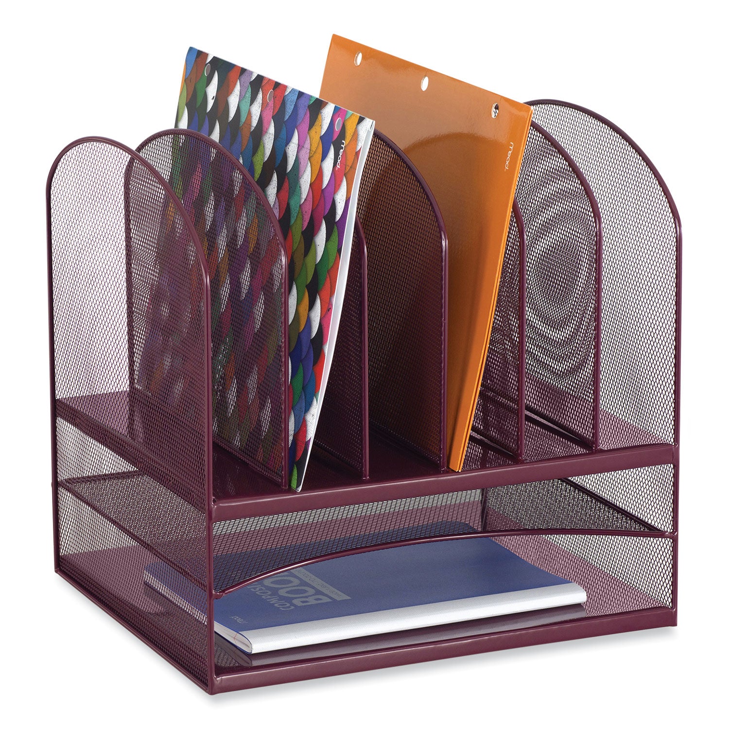 onyx-desk-organizer-w-two-horizontal-and-six-upright-sectionsletter-size-1325-x-115-x-13-wineships-in-1-3-business-days_saf3255we - 3