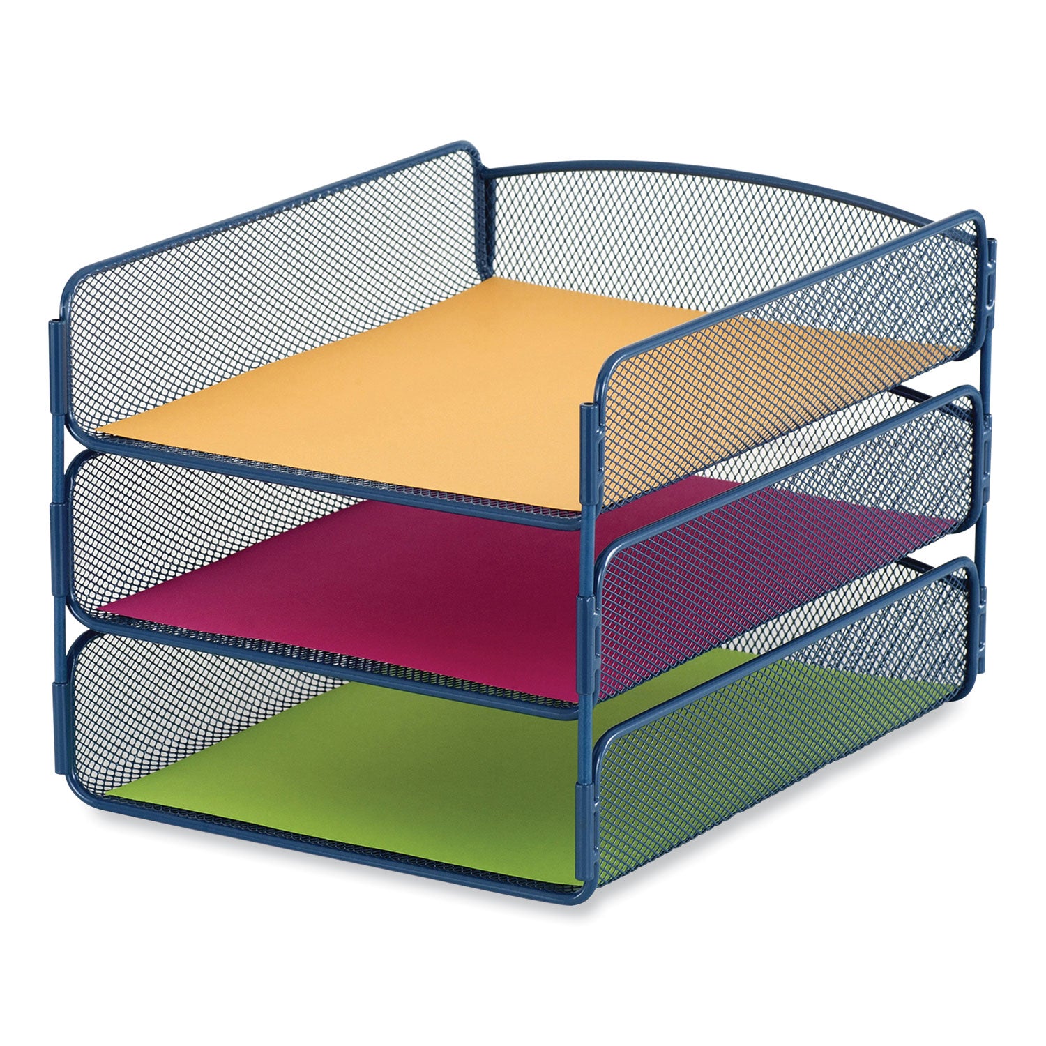 Onyx Triple Tray, 3 Sections, Letter Size Files, 9.25 x 11.75 x 8, Blue, Ships in 1-3 Business Days