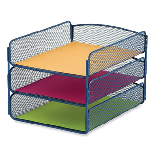 Onyx Triple Tray, 3 Sections, Letter Size Files, 9.25 x 11.75 x 8, Blue, Ships in 1-3 Business Days
