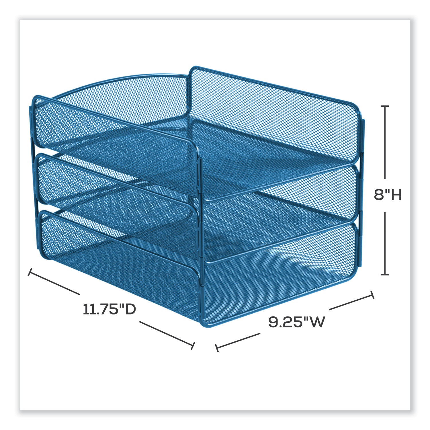 Onyx Triple Tray, 3 Sections, Letter Size Files, 9.25 x 11.75 x 8, Blue, Ships in 1-3 Business Days