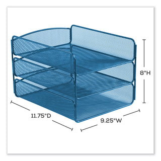 Onyx Triple Tray, 3 Sections, Letter Size Files, 9.25 x 11.75 x 8, Blue, Ships in 1-3 Business Days