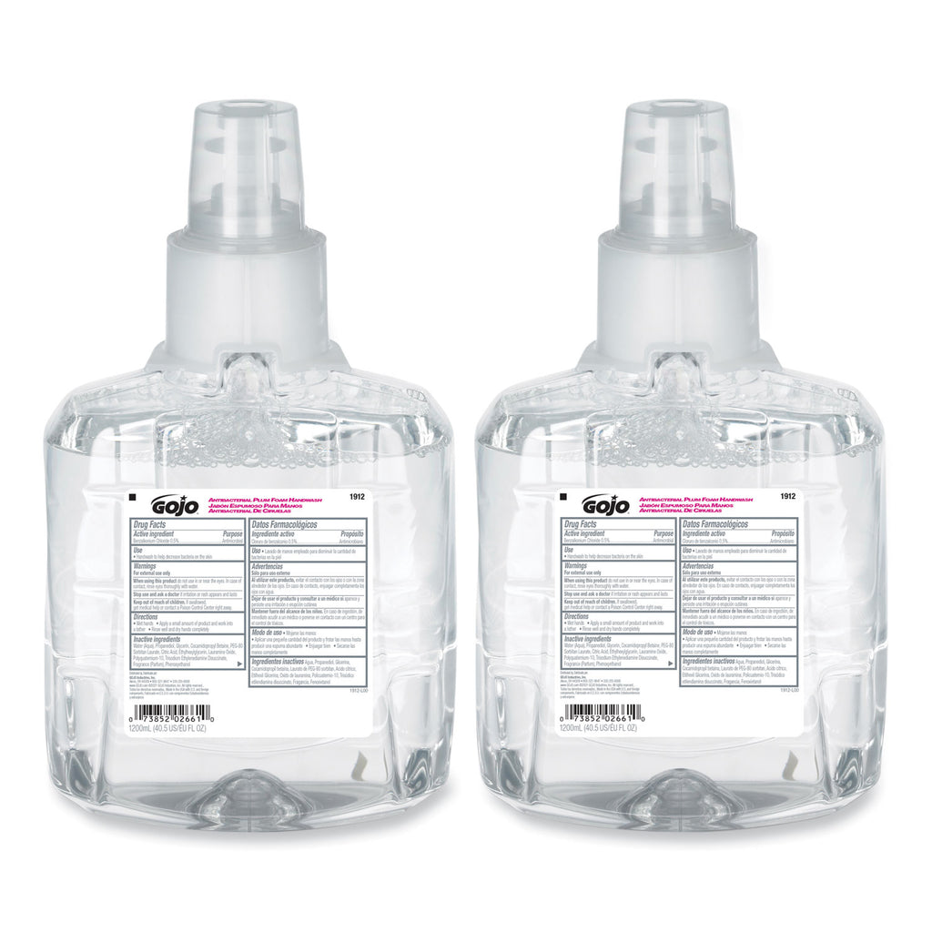 Antibacterial Foam Hand Wash Refill, For LTX-12 Dispenser, Plum Scent, 1,200 mL Refill, 2/Carton