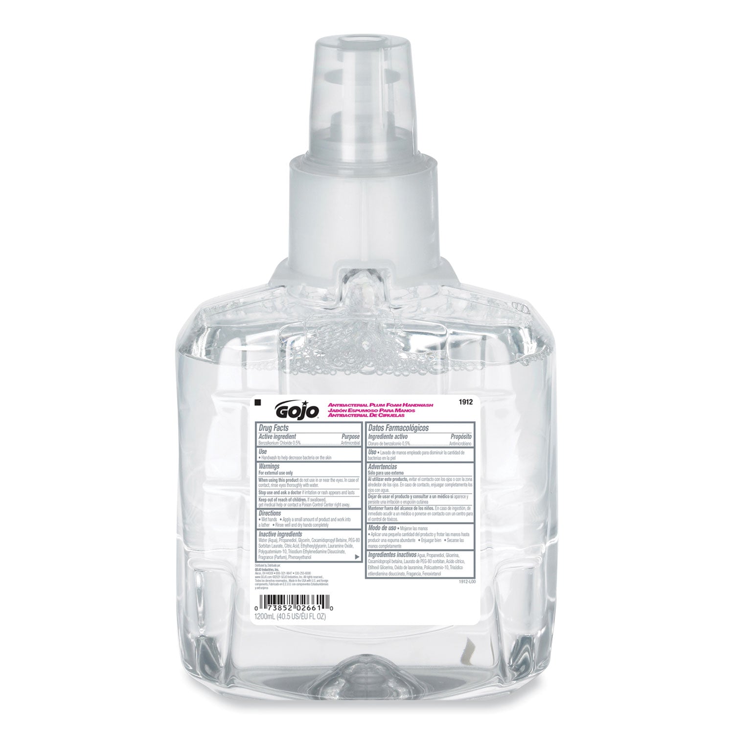 Antibacterial Foam Hand Wash Refill, For LTX-12 Dispenser, Plum Scent, 1,200 mL Refill, 2/Carton