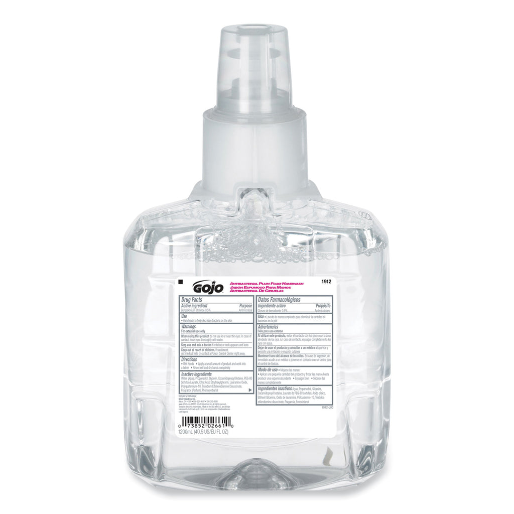 Antibacterial Foam Hand Wash Refill, For LTX-12 Dispenser, Plum Scent, 1,200 mL Refill
