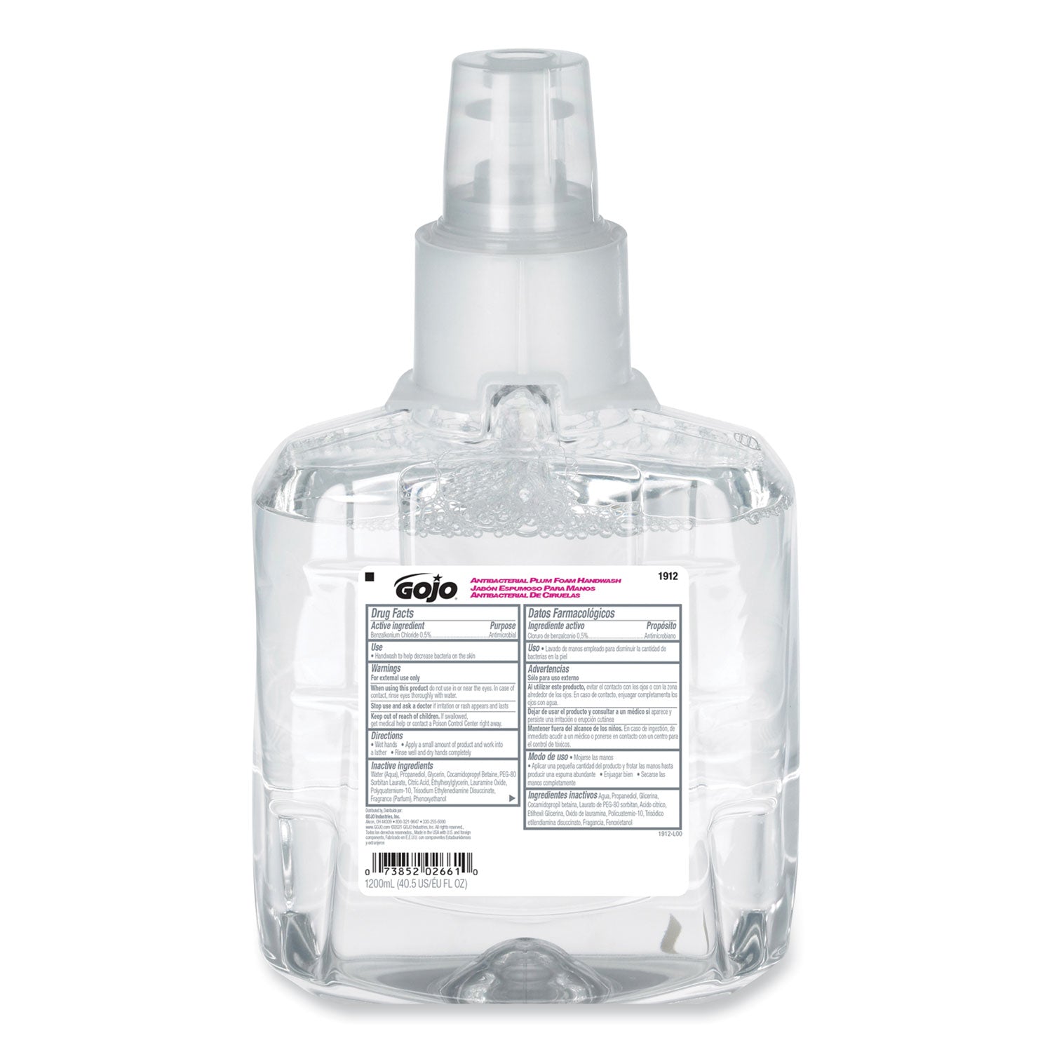 Antibacterial Foam Hand Wash Refill, For LTX-12 Dispenser, Plum Scent, 1,200 mL Refill