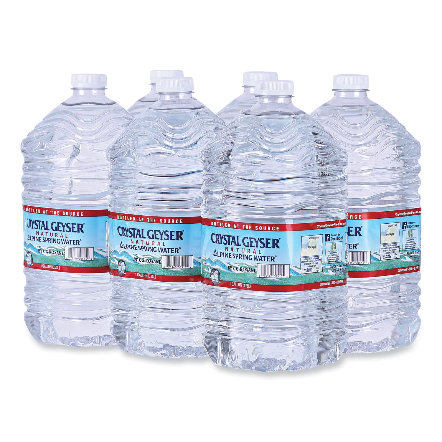 Crystal Geyser Alpine Spring Water, 1 Gal Bottle, 6/Case, 24 Cases/Half Pallet (144 - 1 Galon Bottles) - 2