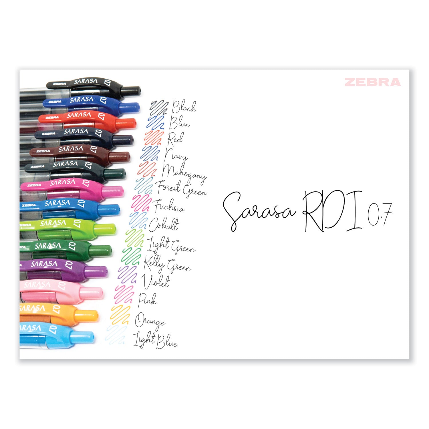 Sarasa Dry Gel X20 Gel Pen, Retractable, Medium 0.7 mm, Assorted Ink and Barrel Colors, 14/Pack
