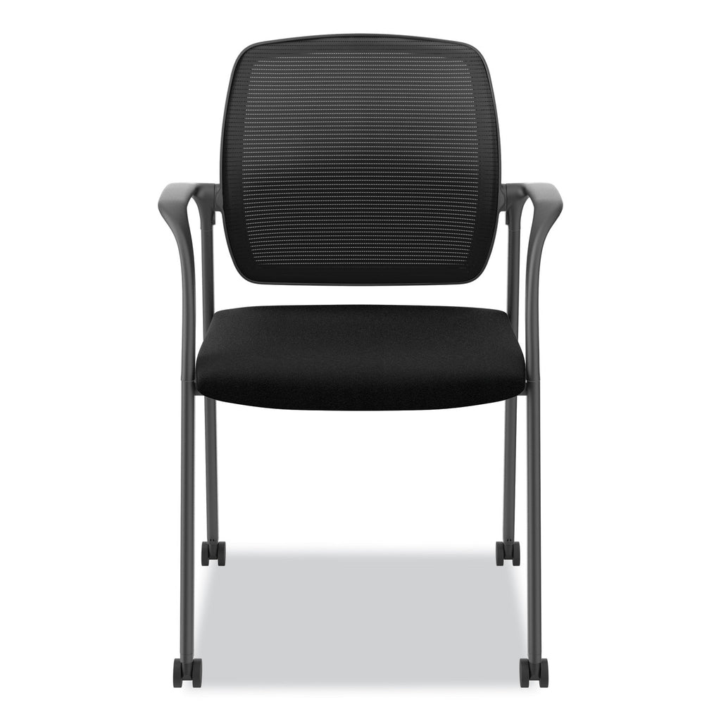 Nucleus Series Recharge Guest Chair, Supports Up to 300 lb, 17.62" Seat Height, Black Seat/Back, Black Base