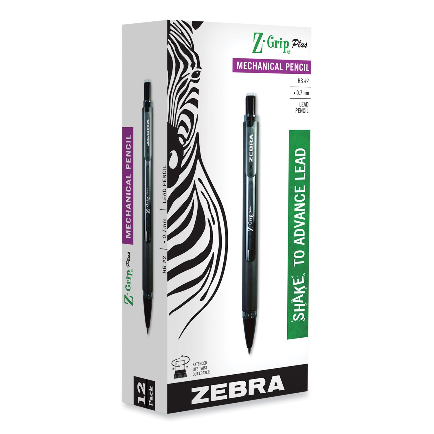 z-grip-plus-mechanical-pencil-07-mm-hb-#2-black-lead-assorted-barrel-colors-dozen_zeb55410 - 2