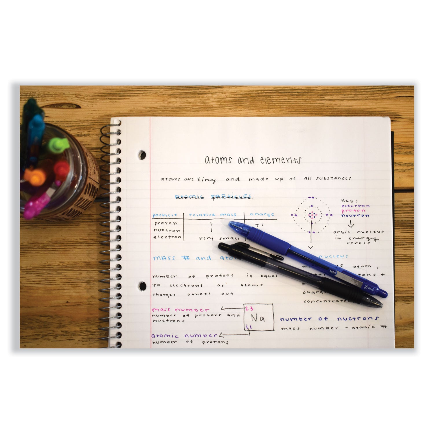Z-Grip Ballpoint Pen, Retractable, Medium 0.7 mm, Black Ink, Clear/Black Barrel, 12/Pack