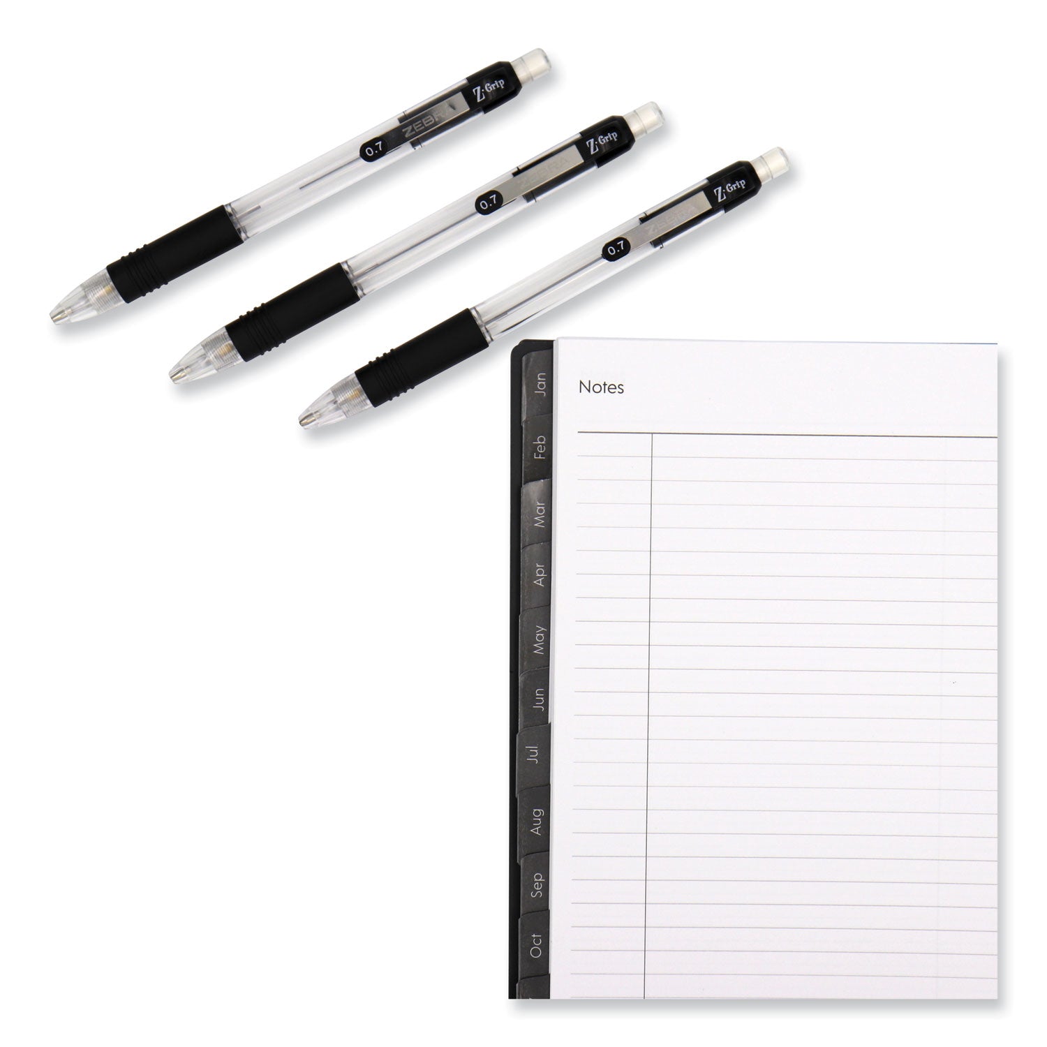 z-grip-max-mechanical-pencil-07-mm-hb-#2-black-lead-black-silver-barrel-dozen_zeb52610 - 3