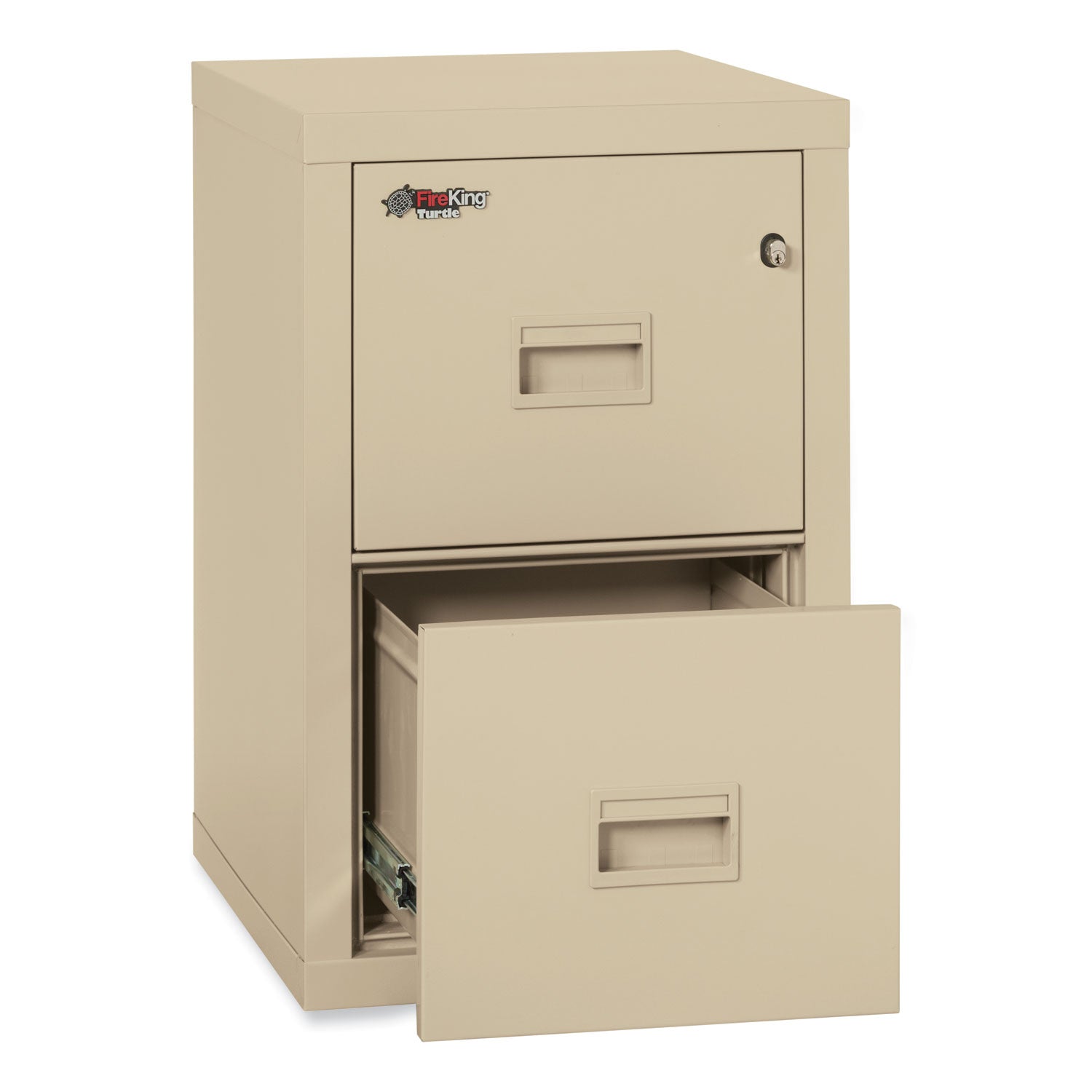 Compact Turtle Insulated Vertical File, 1-Hour Fire, 2 Legal/Letter File Drawers, Parchment, 17.75" x 22.13" x 27.75 - 