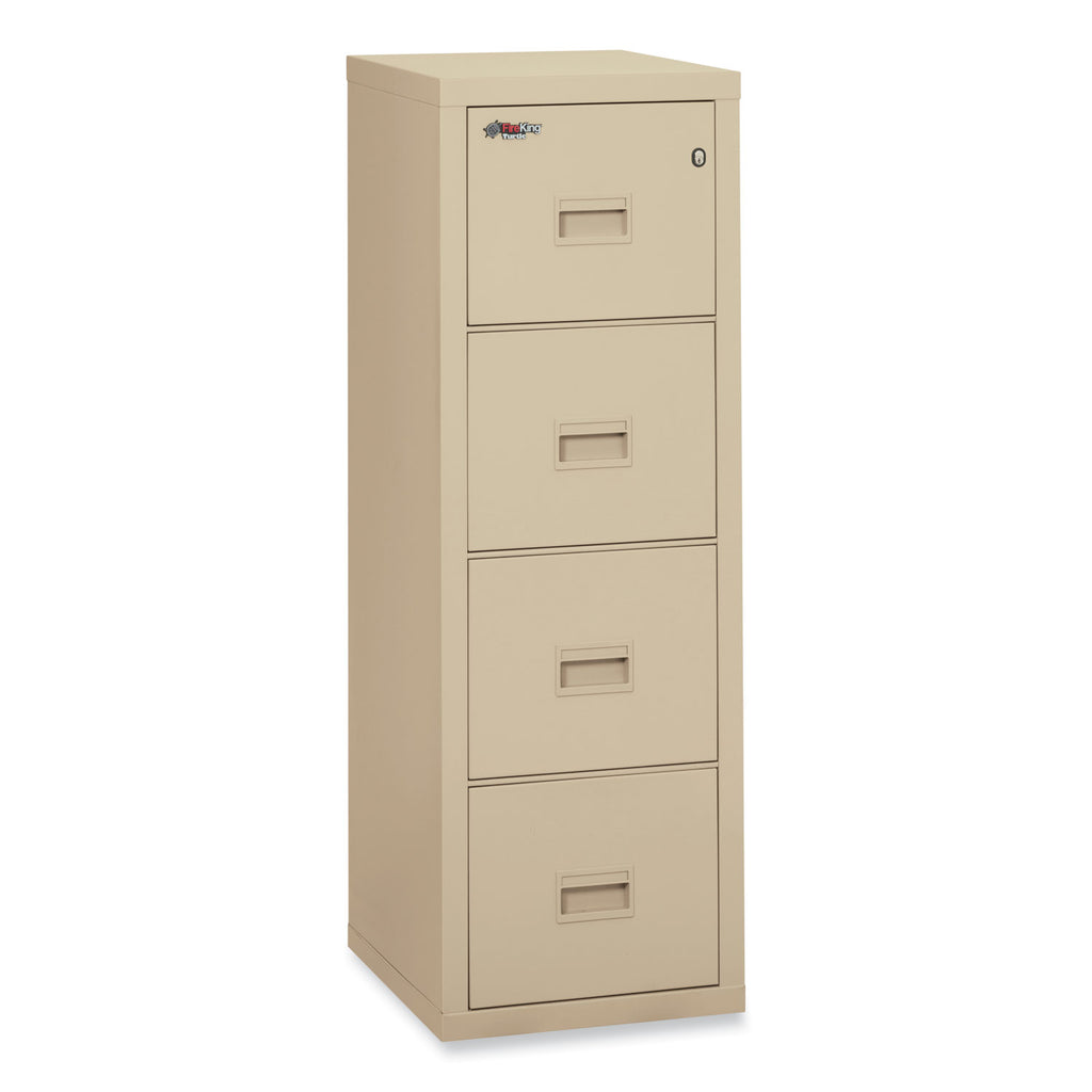 Compact Turtle Insulated Vertical File, 1-Hour Fire Protection, 4 Legal/Letter File Drawer, Parchment, 17.75 x 22.13 x 52.75 - 