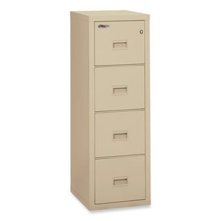 Compact Turtle Insulated Vertical File, 1-Hour Fire Protection, 4 Legal/Letter File Drawer, Parchment, 17.75 x 22.13 x 52.75 - 