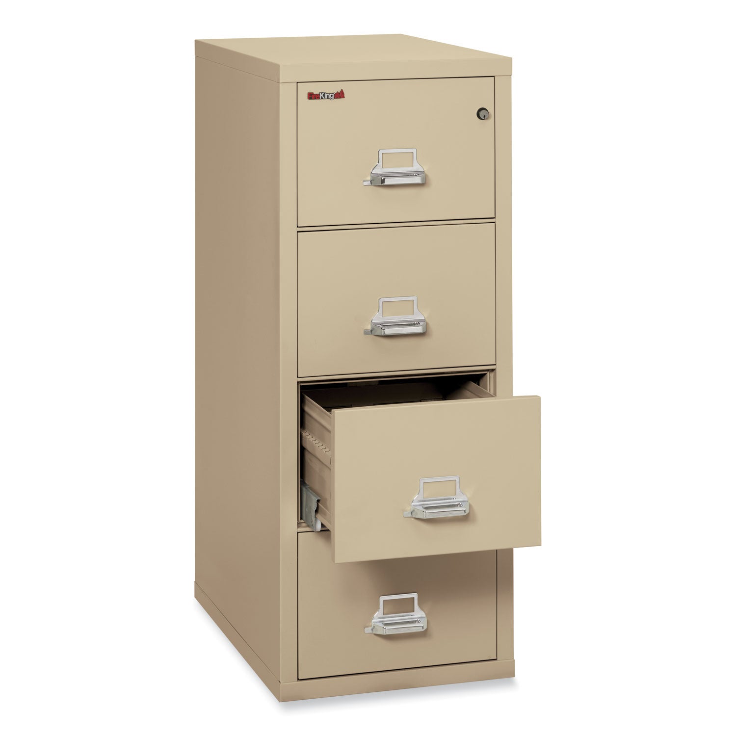 Insulated Vertical File, 1-Hour Fire Protection, 4 Legal-Size File Drawers, Parchment, 20.81" x 31.56" x 52.75 - 