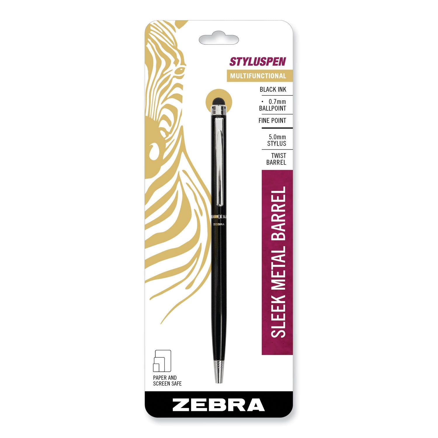 StylusPen Twist Ballpoint Pen/Stylus, Black - 