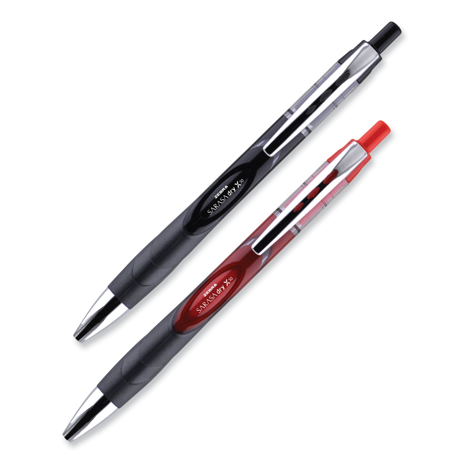 sarasa-dry-gel-x30-gel-pen-retractable-medium-07-mm-black-ink-black-silver-barrel-24-pack_zeb47024 - 3