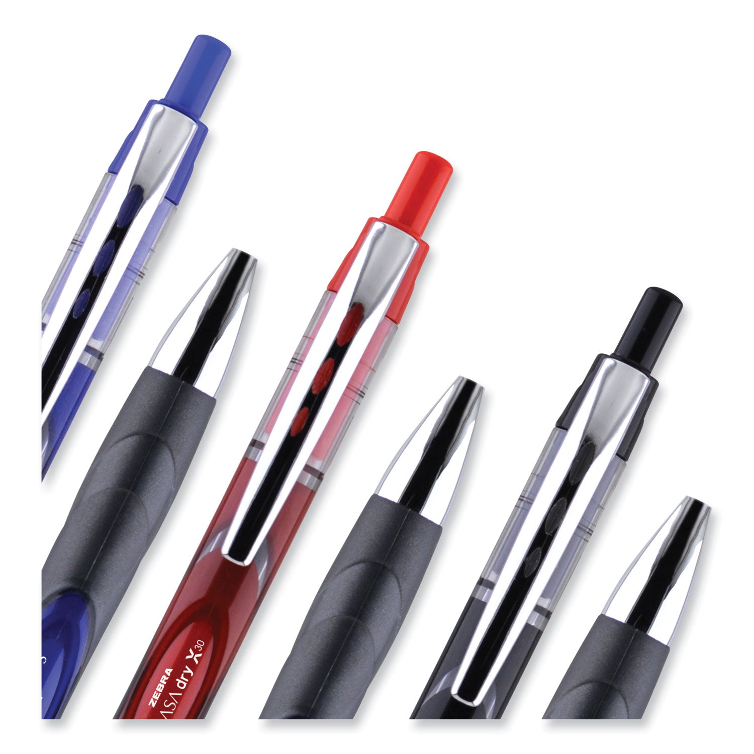 sarasa-dry-gel-x30-gel-pen-retractable-medium-07-mm-black-ink-black-silver-barrel-24-pack_zeb47024 - 5
