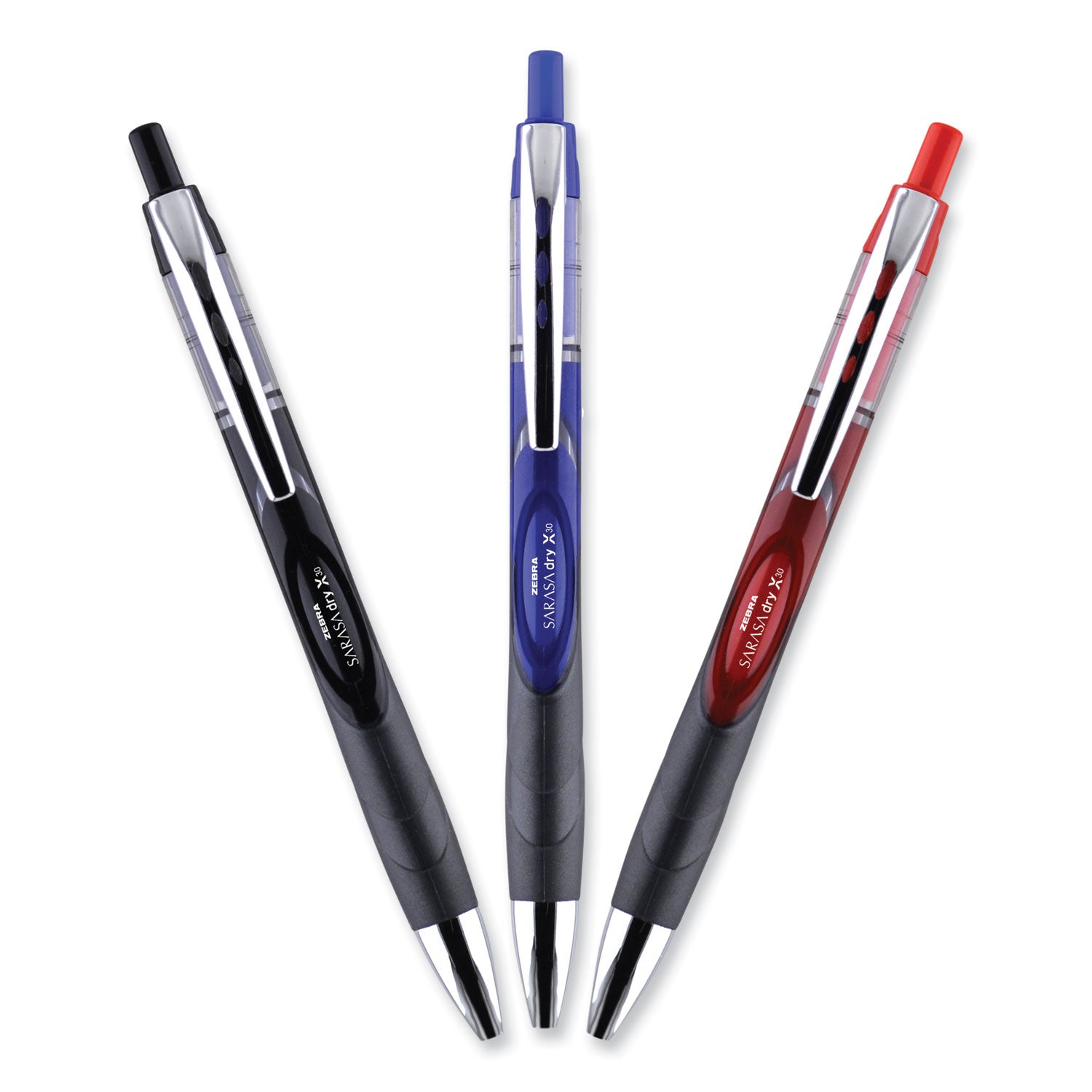 sarasa-dry-gel-x30-gel-pen-retractable-medium-07-mm-black-ink-black-silver-barrel-24-pack_zeb47024 - 4