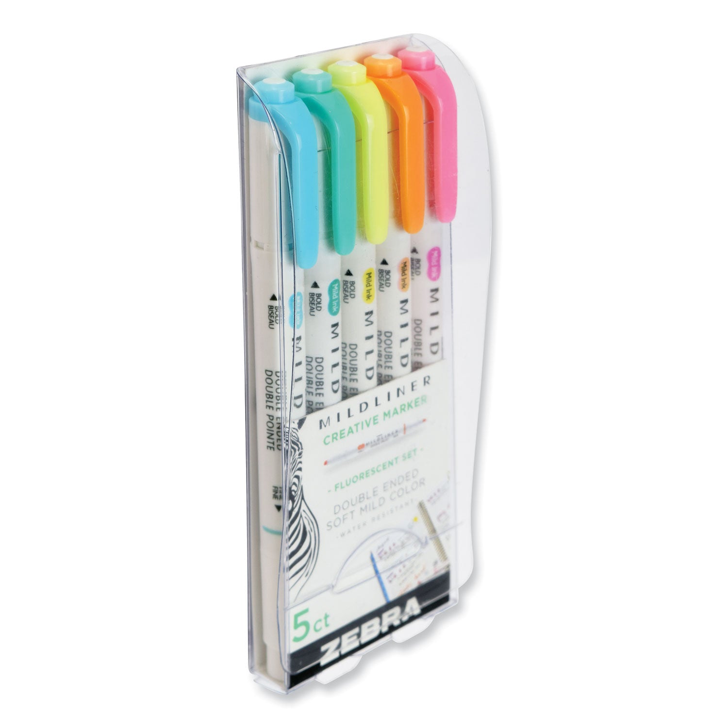 mildliner-double-ended-highlighter-assorted-ink-colors-bold-chisel-fine-bullet-tips-assorted-barrel-colors-5-pack_zeb78105 - 2