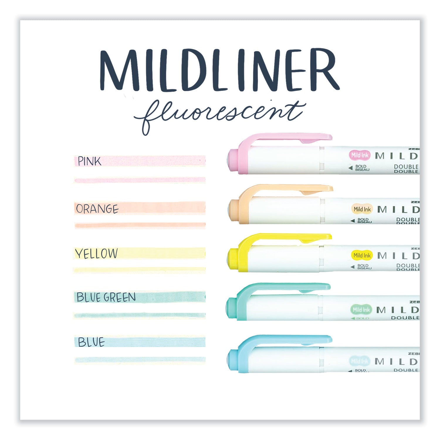 mildliner-double-ended-highlighter-assorted-ink-colors-bold-chisel-fine-bullet-tips-assorted-barrel-colors-5-pack_zeb78105 - 3