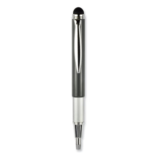 StylusPen Telescopic Ballpoint Pen/Stylus, Retractable, Medium 1 mm, Black Ink, Blue/Gray Barrel, 2/Pack