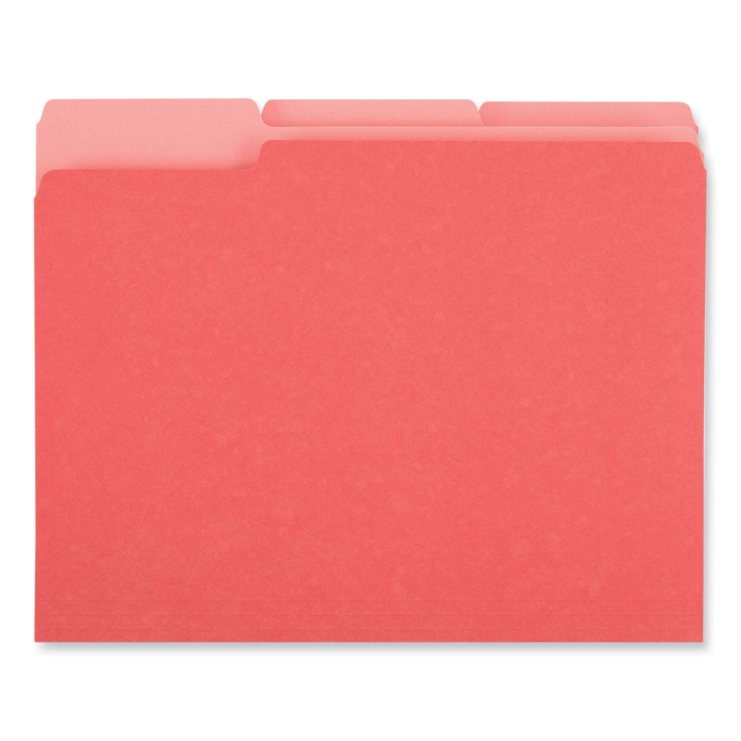 Deluxe Colored Top Tab File Folders, 1/3-Cut Tabs: Assorted, Letter Size, Red/Light Red, 100/Box - 