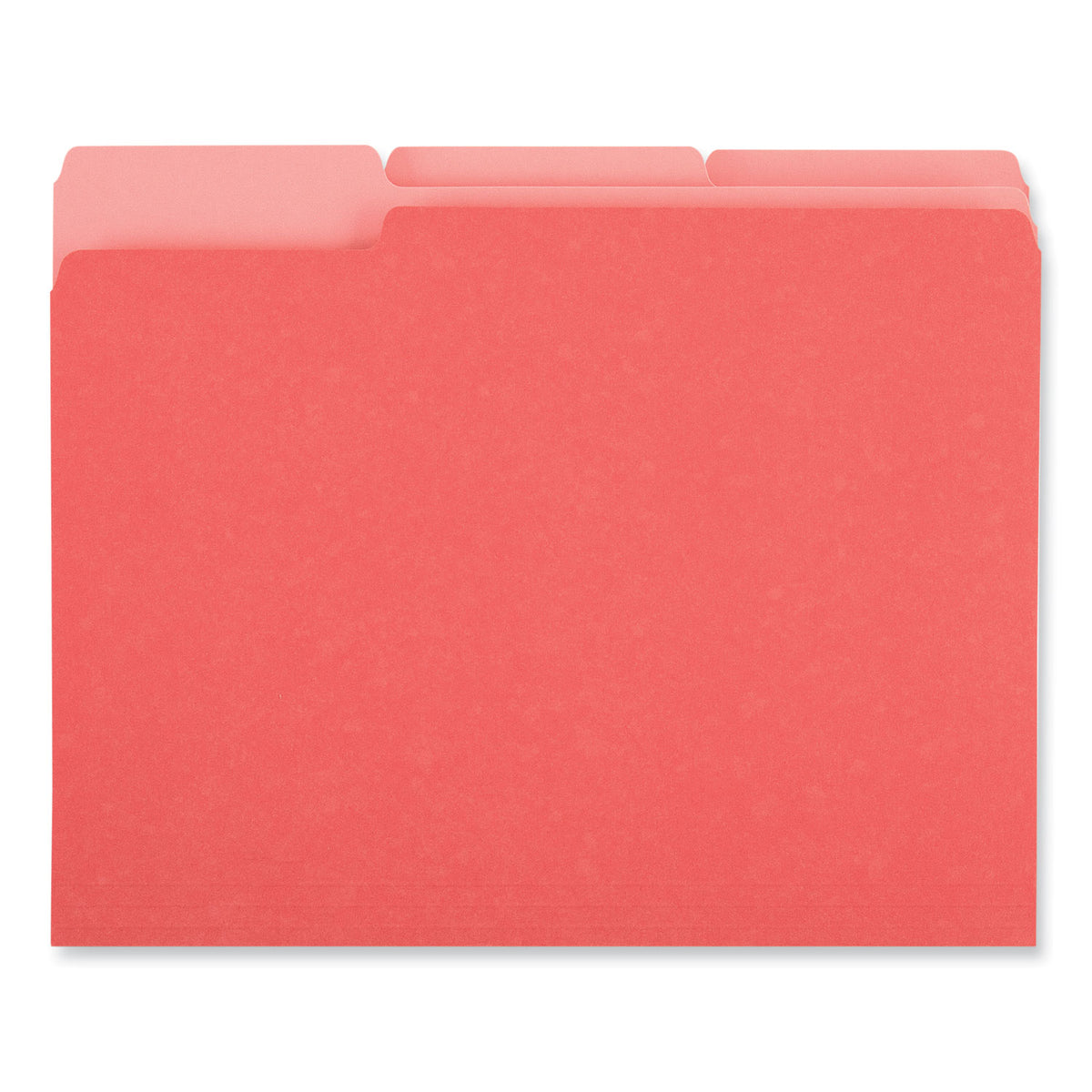 Deluxe Colored Top Tab File Folders, 1/3-Cut Tabs: Assorted, Letter Size, Red/Light Red, 100/Box