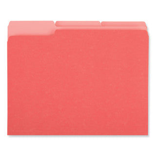 Deluxe Colored Top Tab File Folders, 1/3-Cut Tabs: Assorted, Letter Size, Red/Light Red, 100/Box