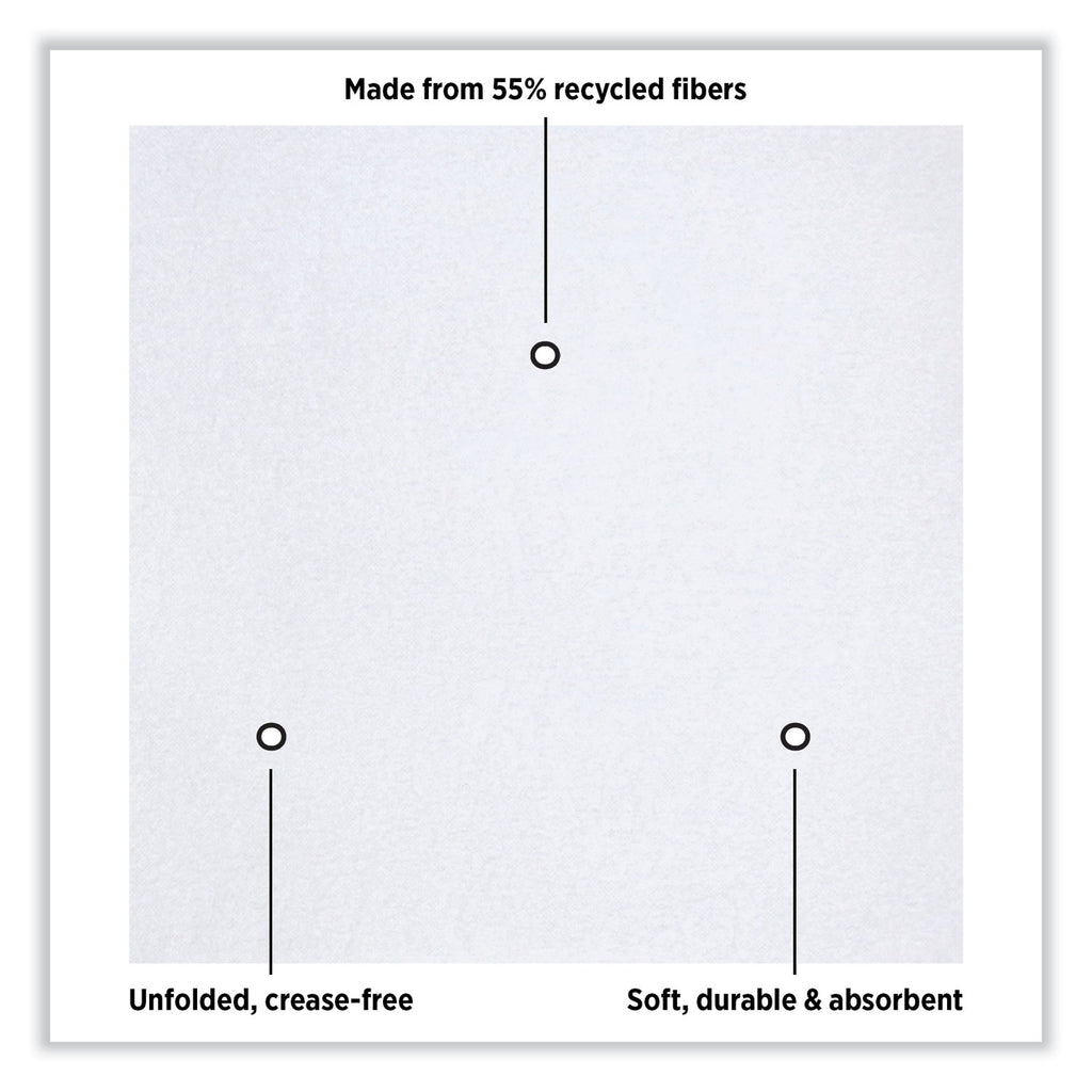 Linen-Like Natural Flat Pack Napkin, Ultraply, 16" x 16", White, 1,200/Carton