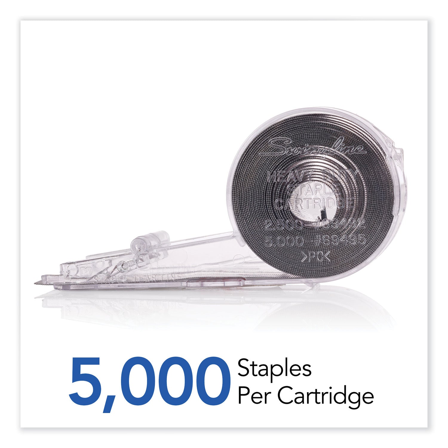 Cartridge Staples, 0.38" Leg, 0.5" Crown, Steel, 5,000/Box - 