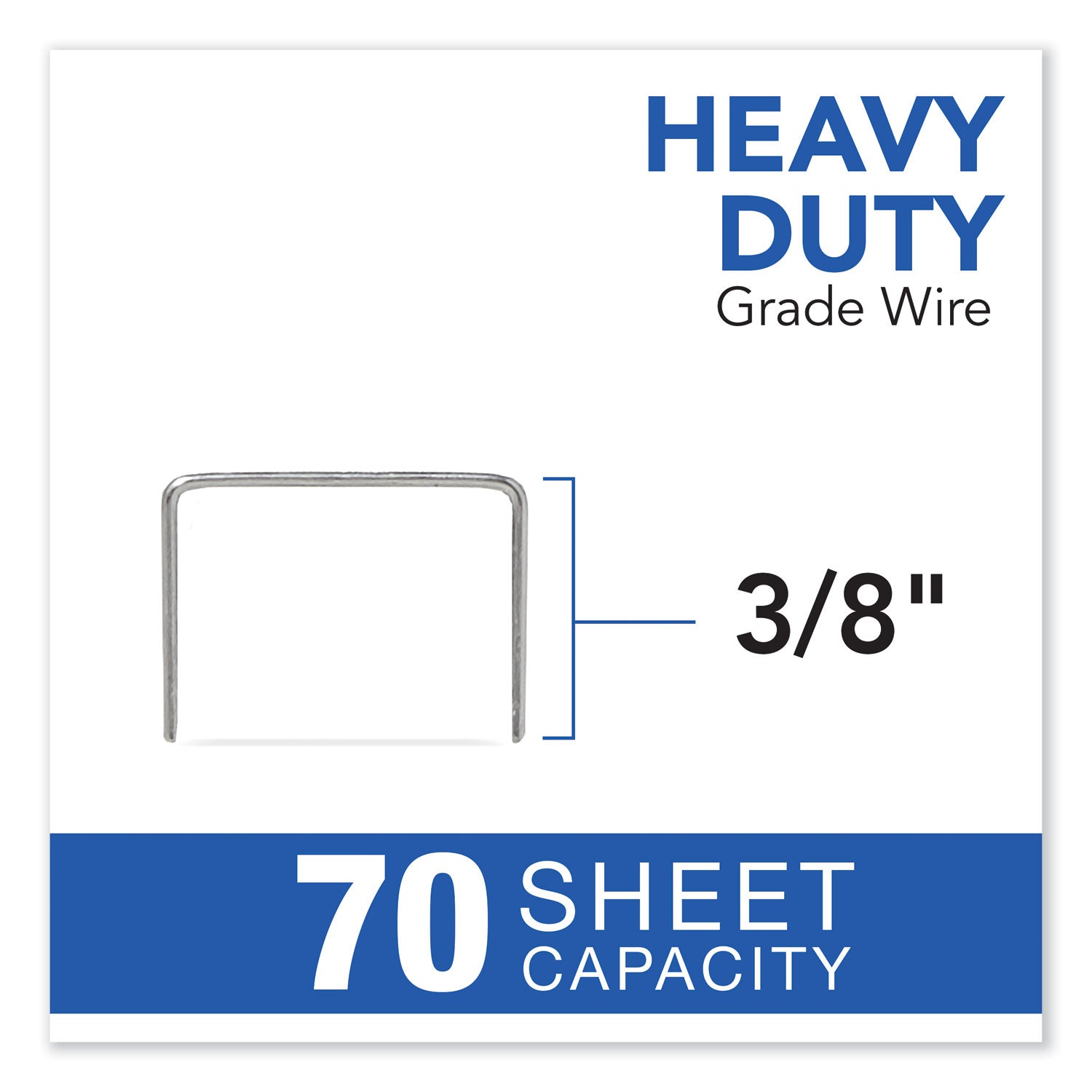 Cartridge Staples, 0.38" Leg, 0.5" Crown, Steel, 5,000/Box - 