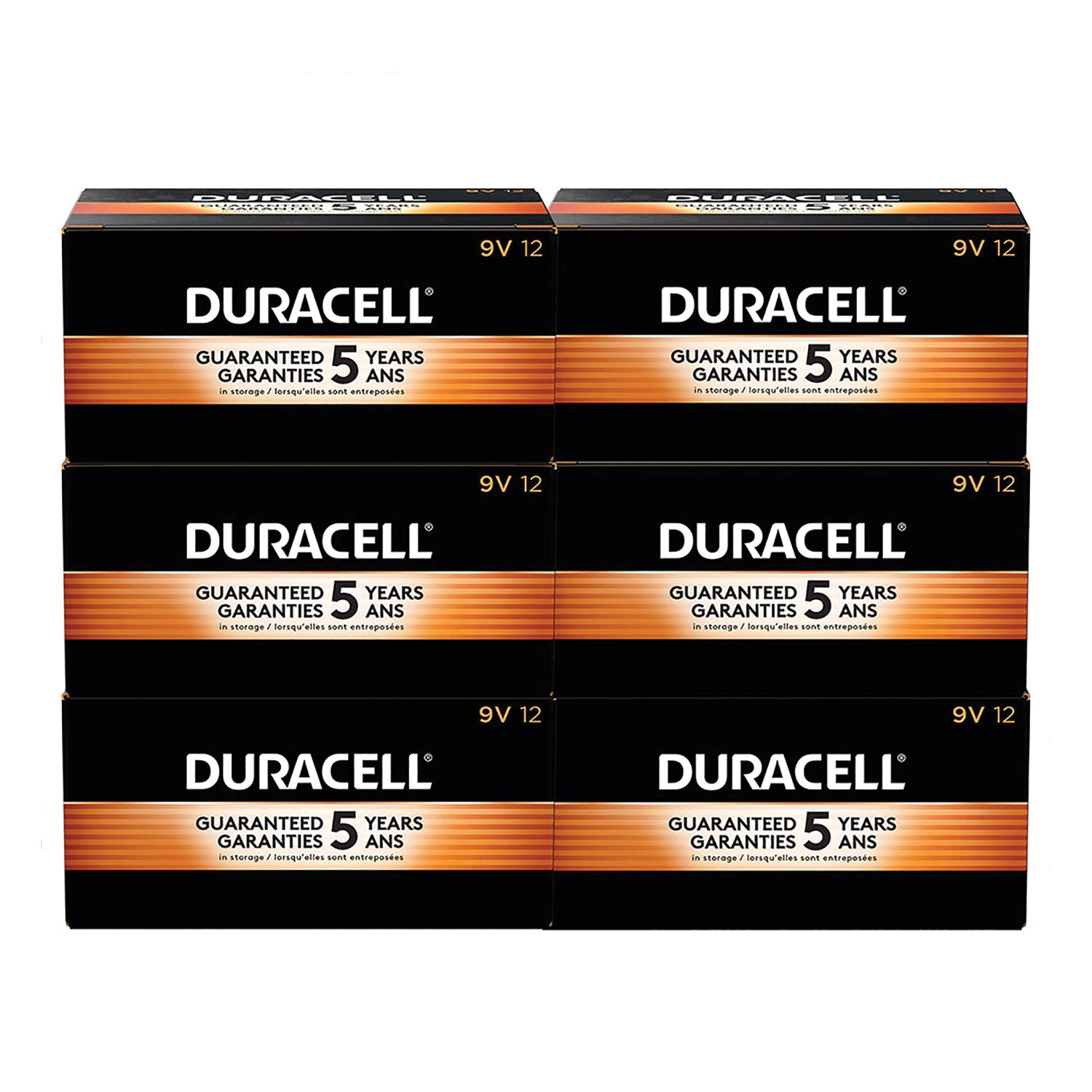 Duracell 9-Volt Coppertop Alkaline Batteries, 12-Packs - For Multipurpose - 9V - 6 / Carton
