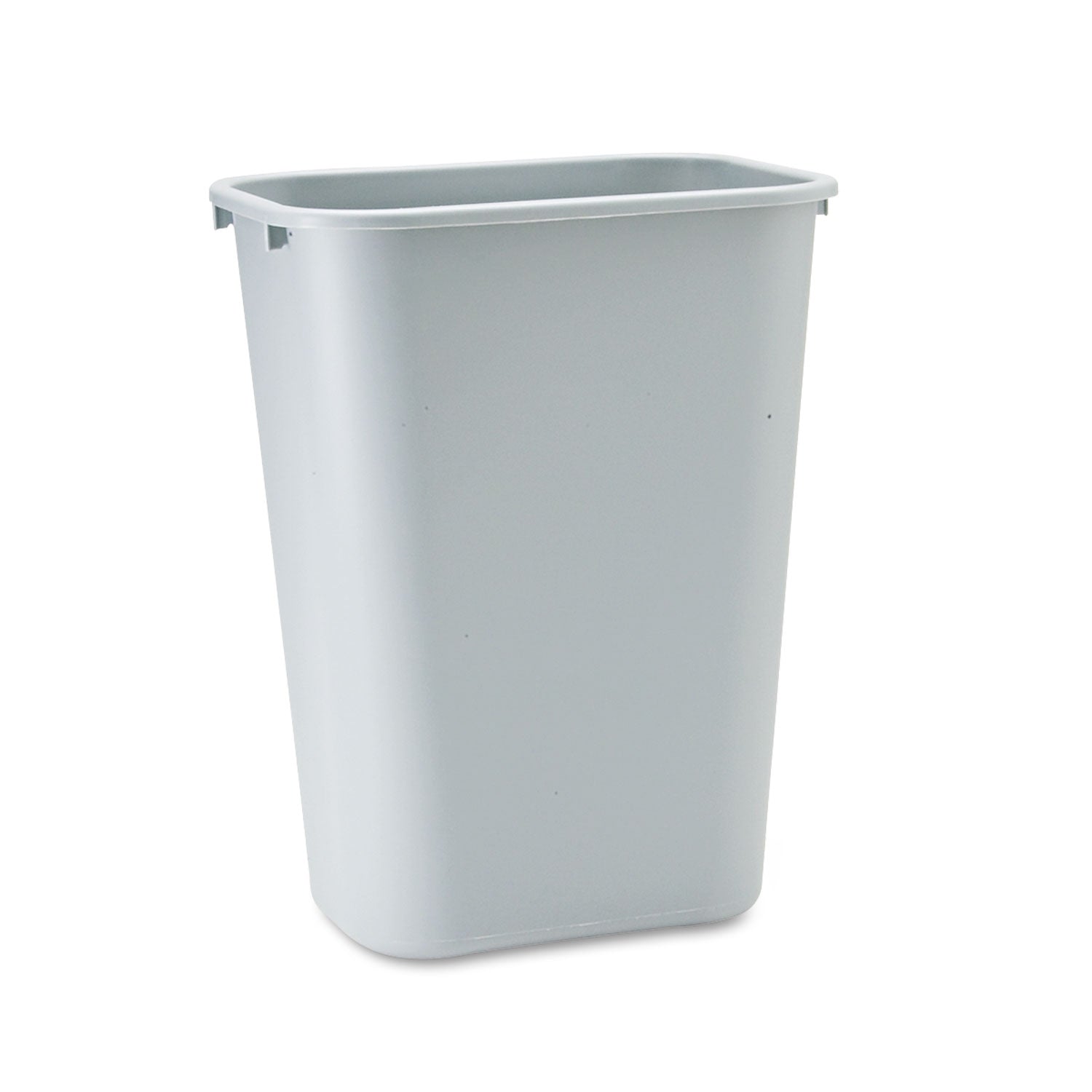 Deskside Plastic Wastebasket, 10.25 gal, Plastic, Gray - 