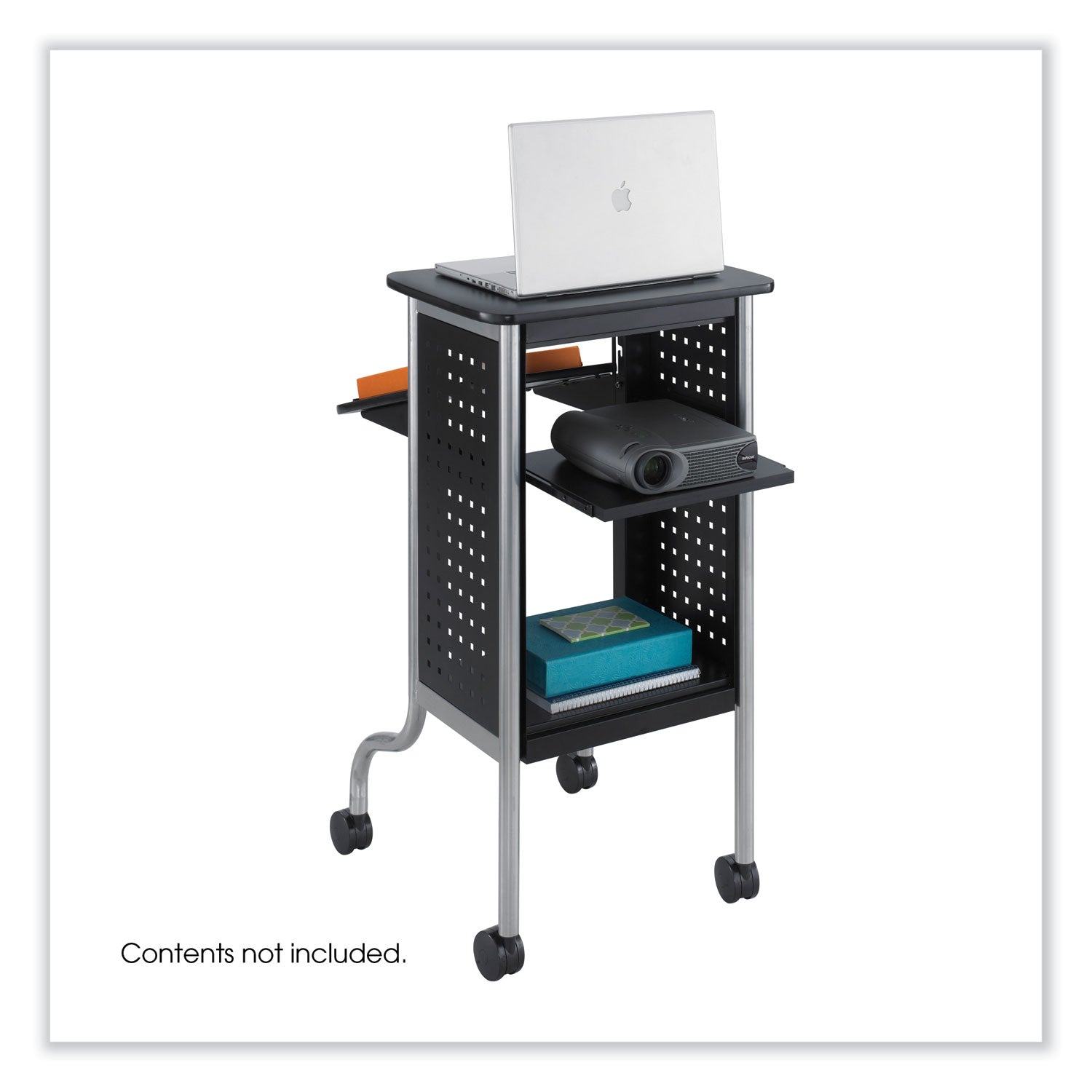 scoot-presentation-cart-50-lb-capacity-4-shelves-215-x-3025-x-405-black-ships-in-1-3-business-days_saf8945bl - 3