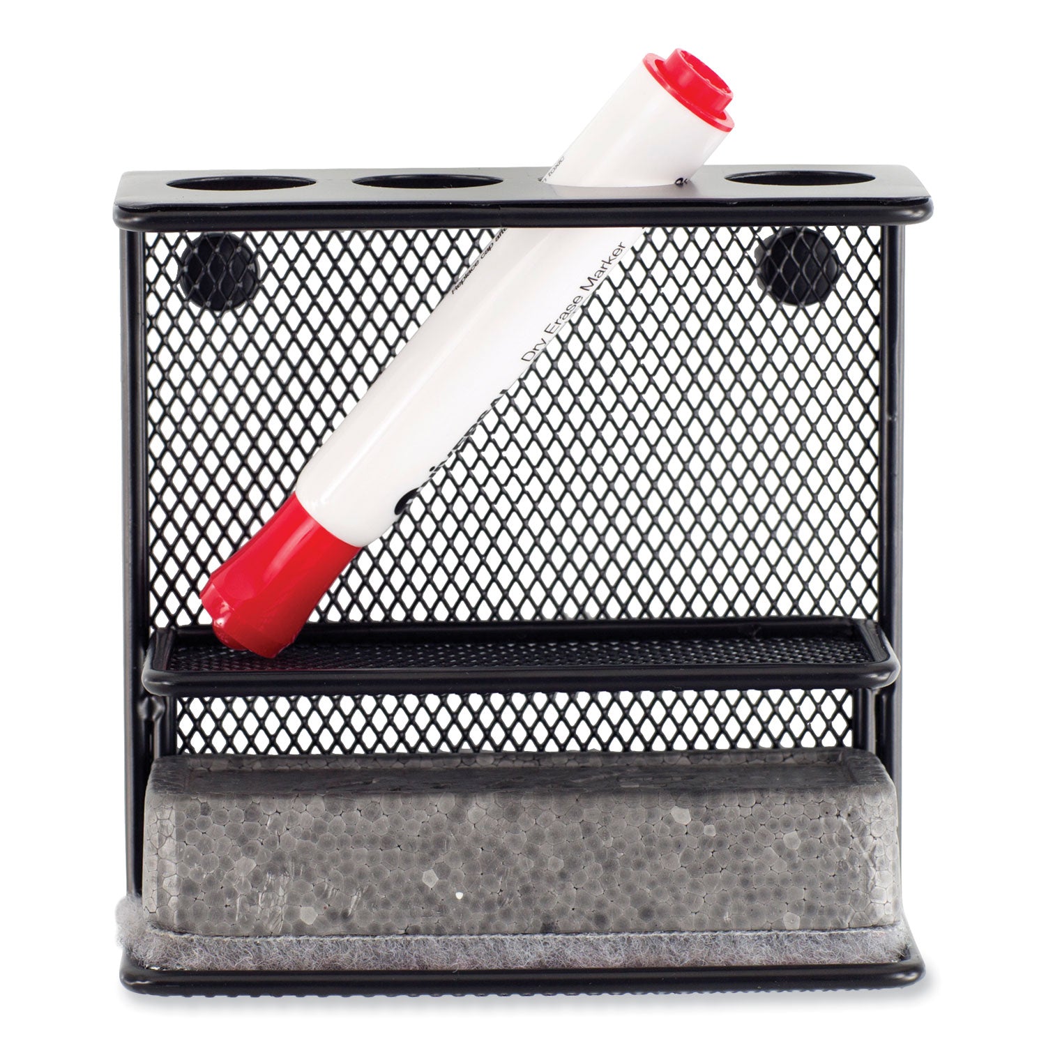 Onyx Mesh Marker Holder - 2.5" x 5.3" x 5.3" x - Steel Wire Mesh - 1 Each - Black