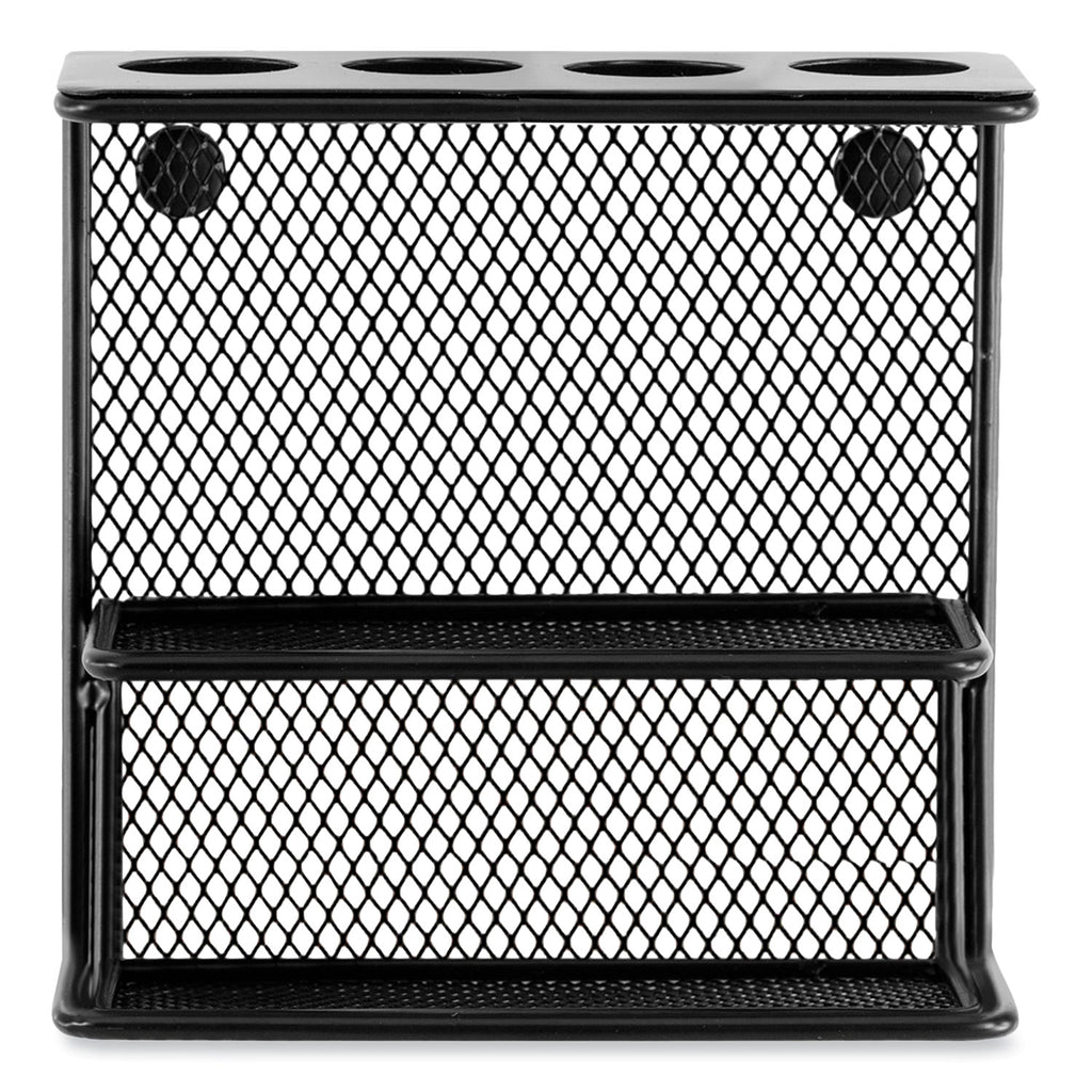 Onyx Mesh Marker Holder - 2.5" x 5.3" x 5.3" x - Steel Wire Mesh - 1 Each - Black