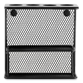 Onyx Mesh Marker Holder - 2.5" x 5.3" x 5.3" x - Steel Wire Mesh - 1 Each - Black
