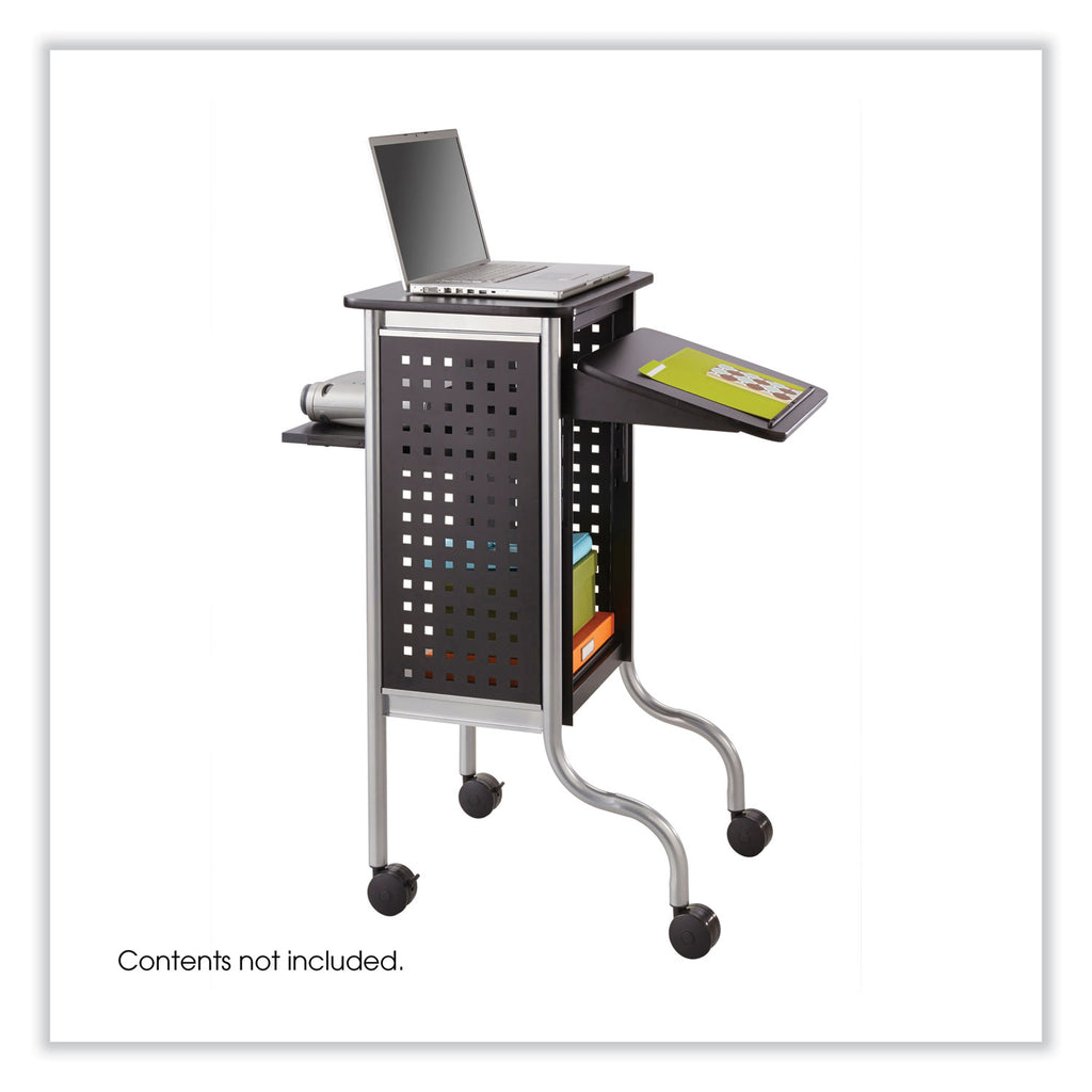 Scoot Presentation Cart, 50 lb Capacity, 4 Shelves, 21.5" x 30.25" x 40.5", Black, Ships in 1-3 Business Days