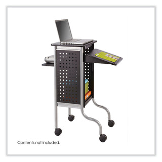 Scoot Presentation Cart, 50 lb Capacity, 4 Shelves, 21.5" x 30.25" x 40.5", Black, Ships in 1-3 Business Days