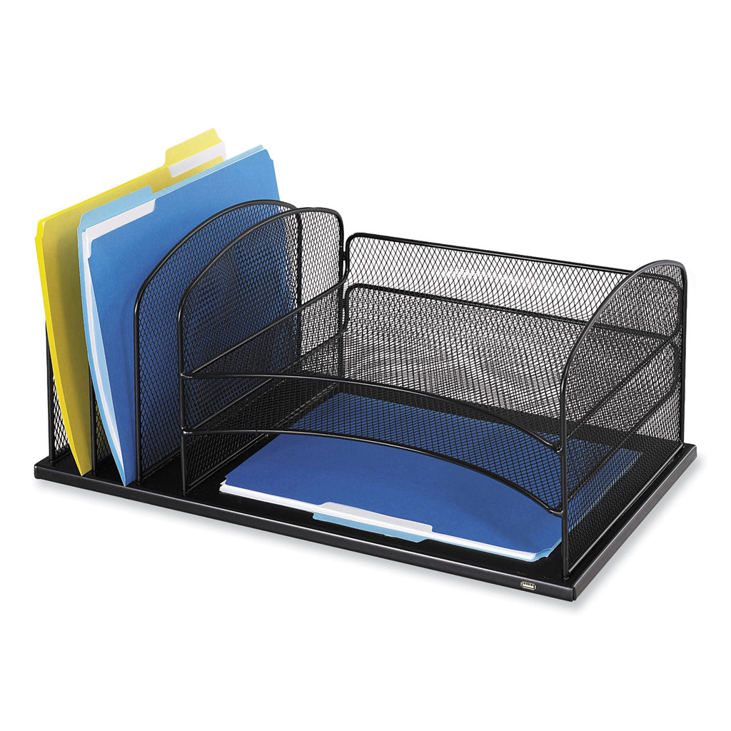Powered Onyx Three Horizontal and Three Upright Sections, Letter Size Files, 19.5 x 11.5 x 8.25, Ships in 1-3 Business Days