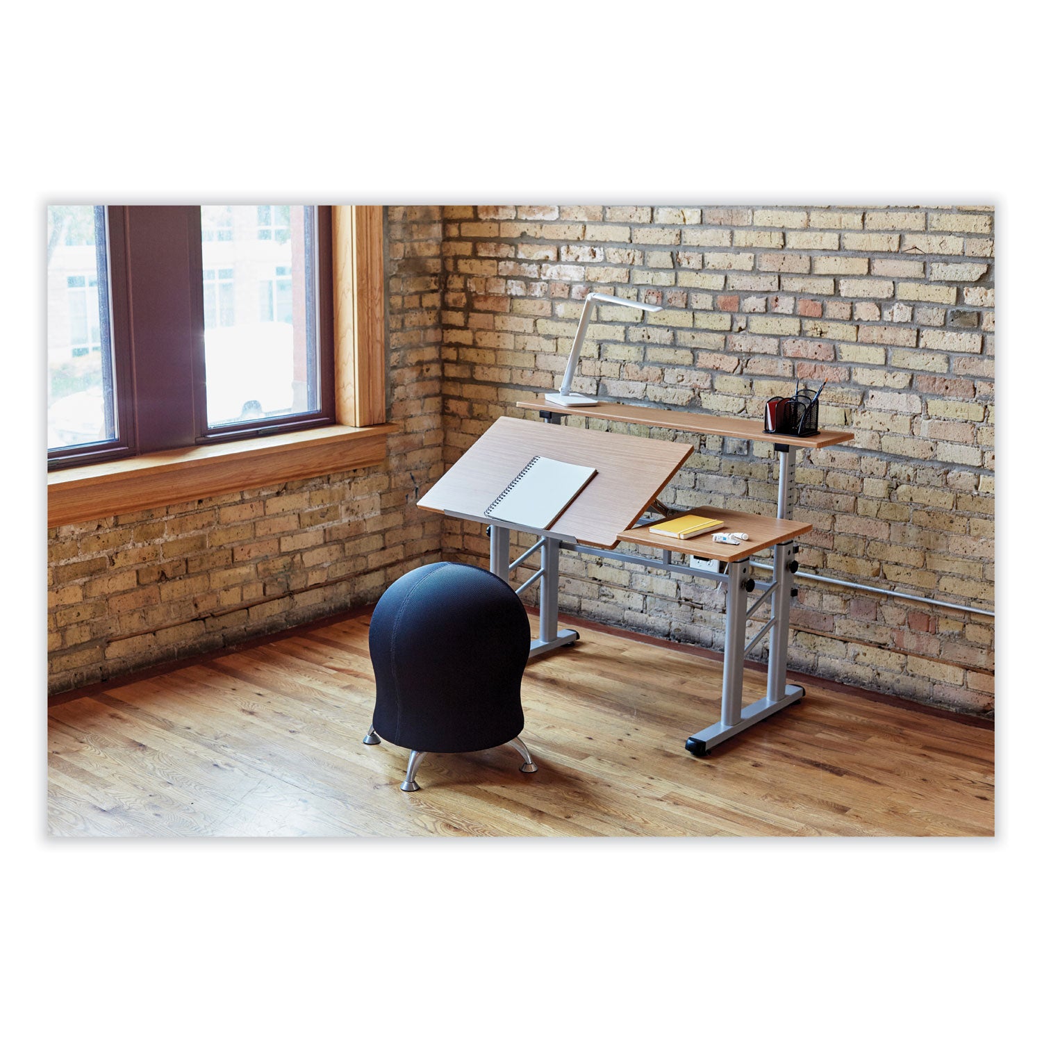 Height-Adjust Split Level Drafting Table, Rectangular/Square, 47.25x29.75x26 to 37.25, Medium Oak, Ships in 1-3 Business Days