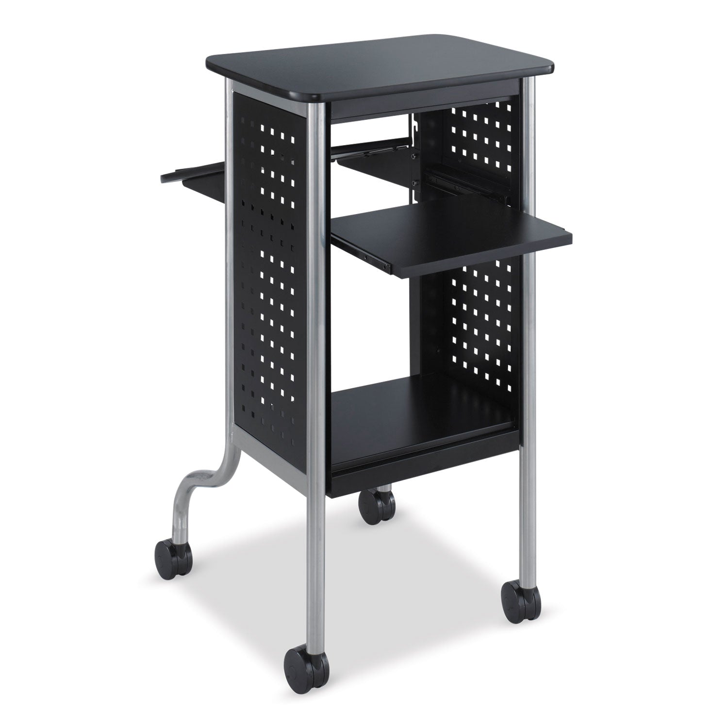 scoot-presentation-cart-50-lb-capacity-4-shelves-215-x-3025-x-405-black-ships-in-1-3-business-days_saf8945bl - 5