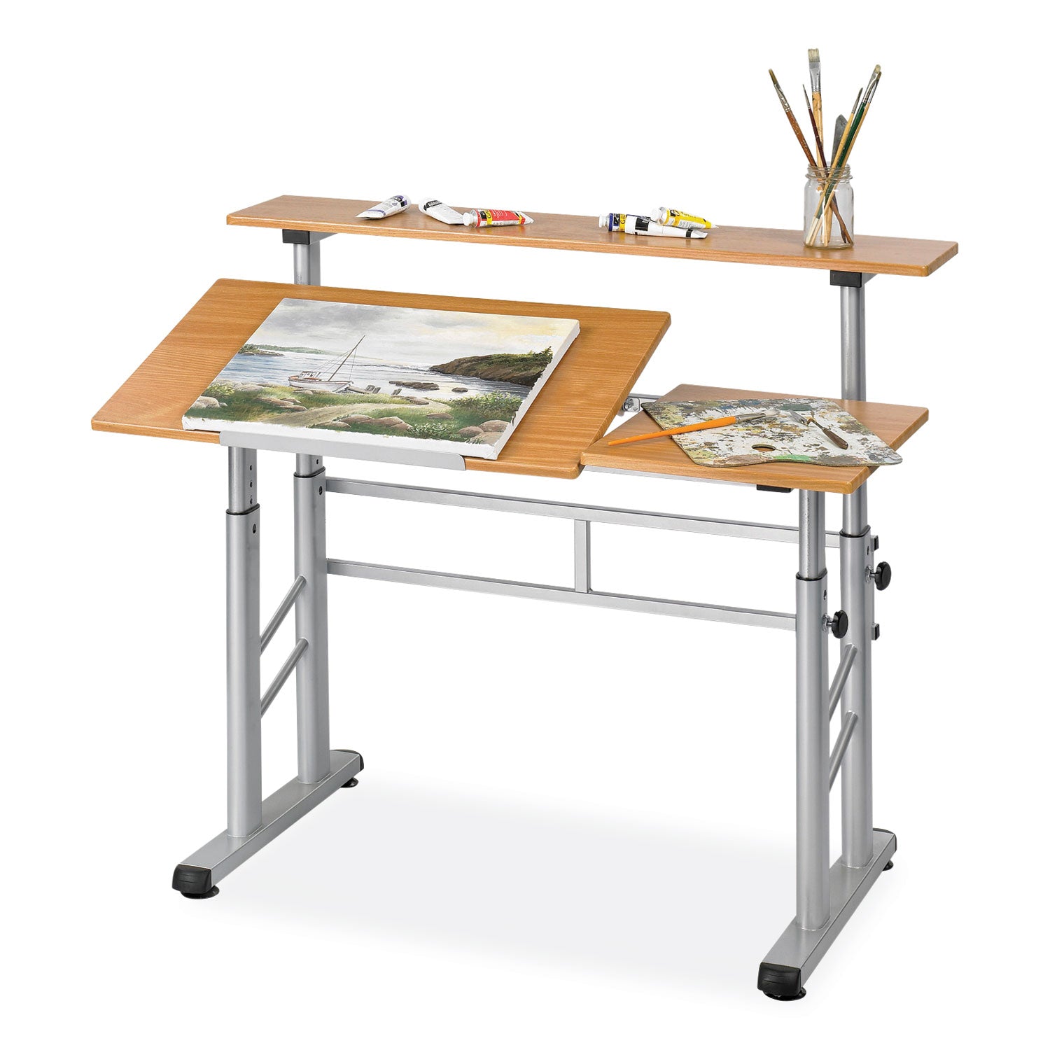 height-adjust-split-level-drafting-table-rectangular-square-4725x2975x26-to-3725-medium-oak-ships-in-1-3-business-days_saf3965mo - 3