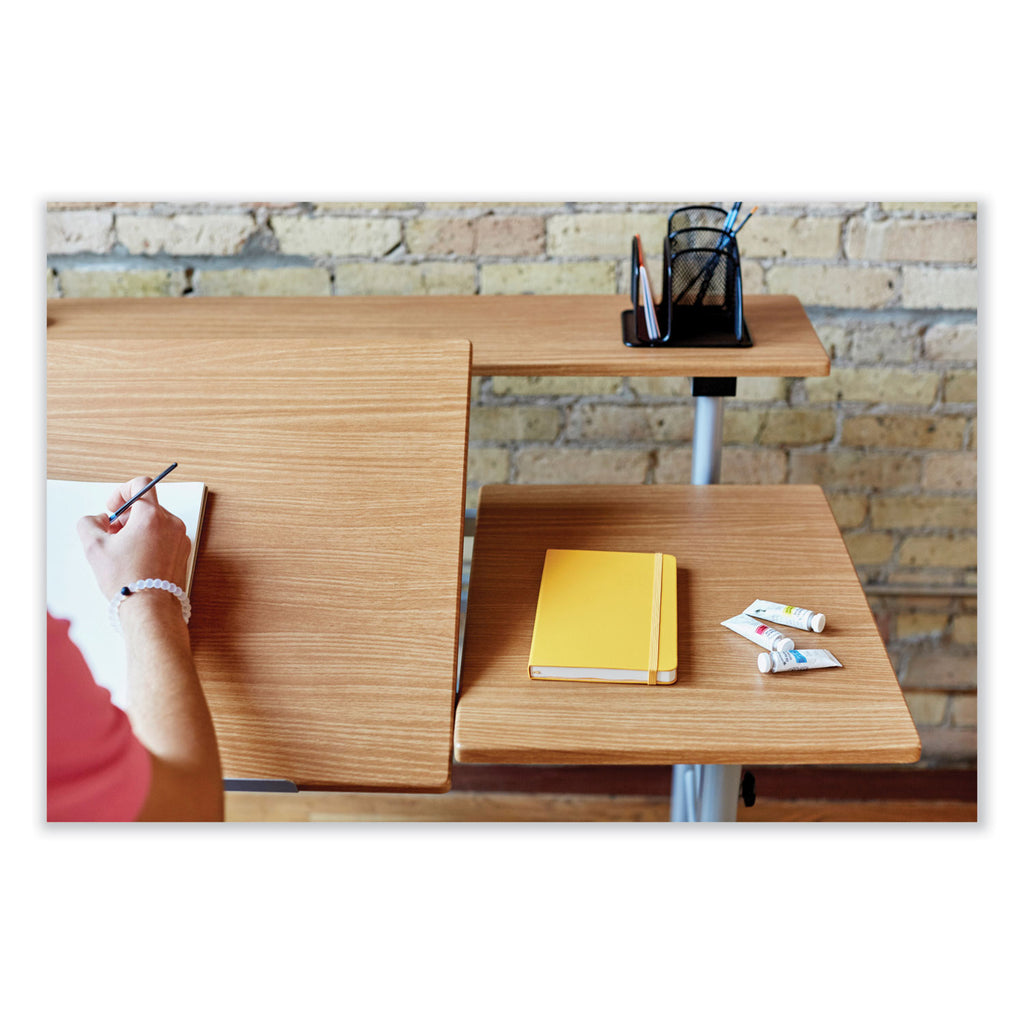 Height-Adjust Split Level Drafting Table, Rectangular/Square, 47.25x29.75x26 to 37.25, Medium Oak, Ships in 1-3 Business Days