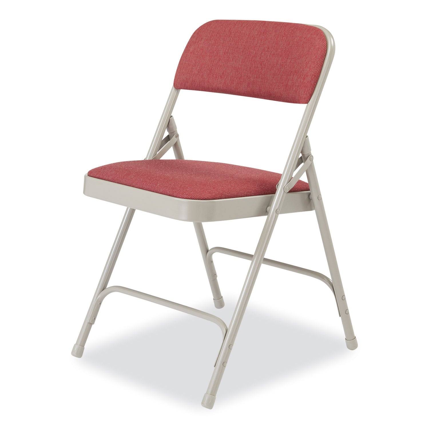 2200 Series Fabric Dual-Hinge Premium Folding Chair, Supports 500lb, Cabernet Seat/Back,Gray Base,4/CT, Ships in 1-3 Bus Days