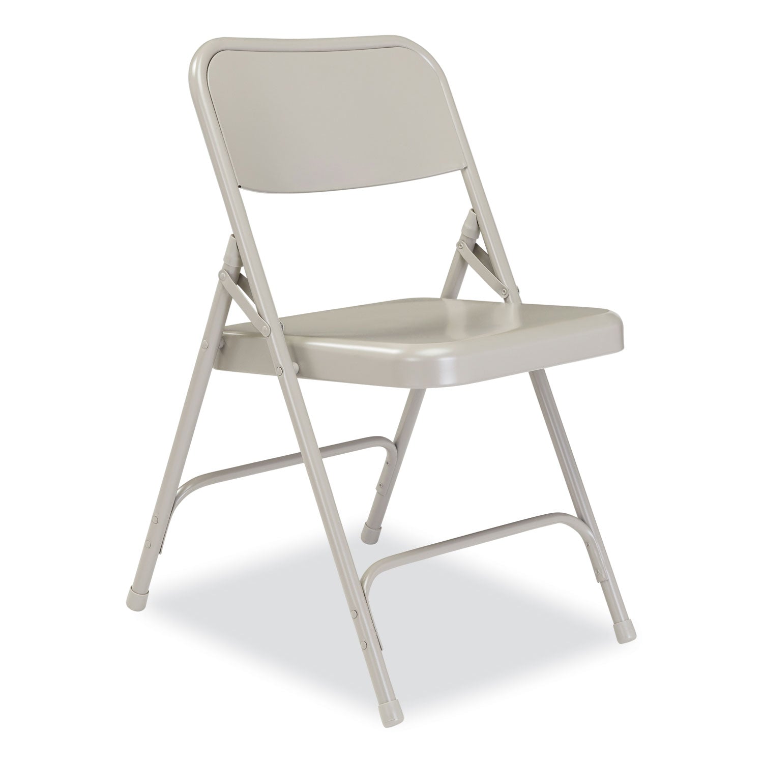 200 Series Premium All-Steel Double Hinge Folding Chair, Supports 500 lb, 17.25" Seat Ht, Gray, 4/CT, Ships in 1-3 Bus Days